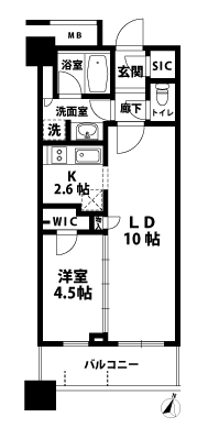 1LDKの間取図